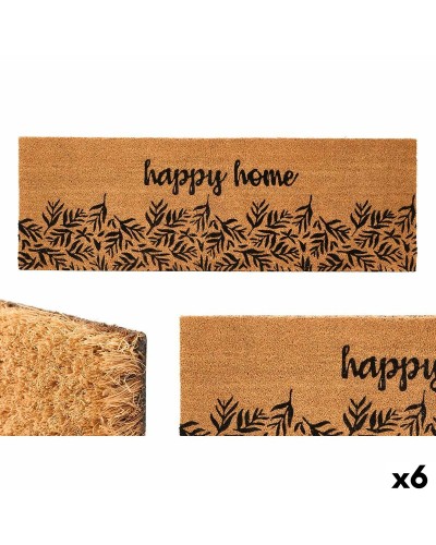 Kynnysmatto GiftDecor Happy home Luonnollinen PVC Kookoskuitu 120 x 1 x 40 cm (6 osaa)