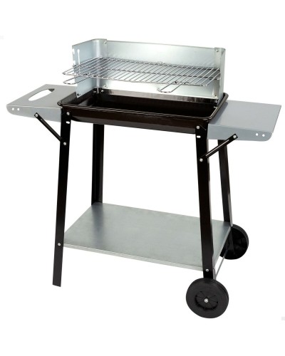 Barbecue au Charbon Actif Métal Émaillé NOIR 90x85x32 cm avec Roues
