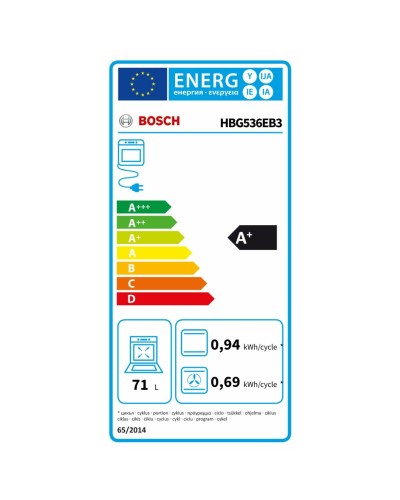 Herd BOSCH HBG536EB3 71 L