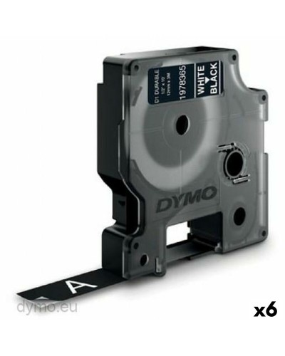 Cinta de transferencia térmica Dymo D1 Durable Blanco Negro 12 mm x 3 m (6 Unidades)