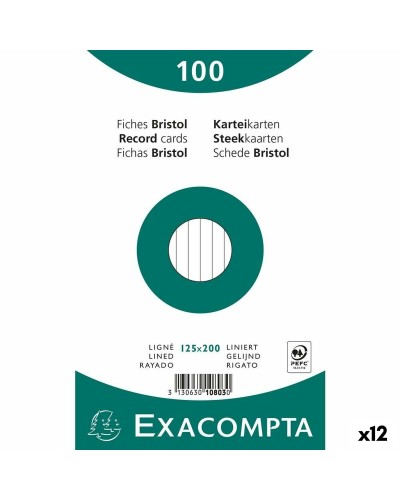 Kortit Exacompta Valkoinen 12,5 x 20 cm (12 osaa)