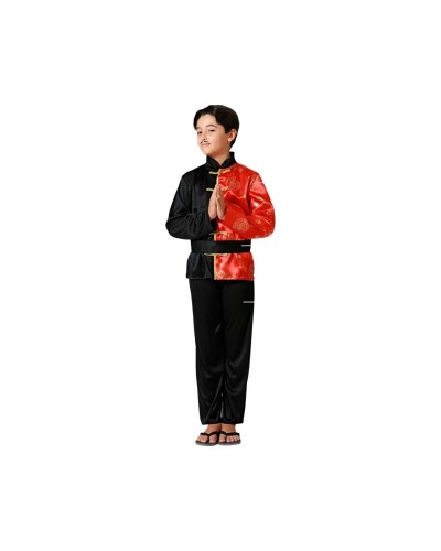 Disfraz Niño Negro Estilo Chino - Traje Tradicional Fiesta Temática
