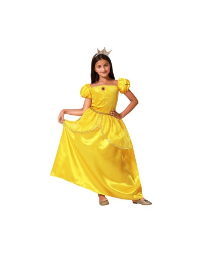 Goldenes Prinzessinnenkostüm für Mädchen - Elegantes Kleid für Partys und Karneval
