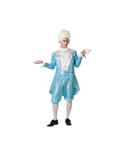 Adult Costume Light Blue Courtier - Carnival/Theme Party Outfit
