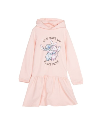 Vestido Stitch Rosa Claro Niña - Disney Verano Algodón - Talla [Insertar Talla]
