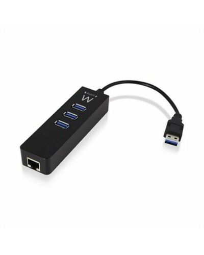 USB-keskitin Ewent AAOAUS0127 3 x USB 3.1 RJ45 Plug and Play