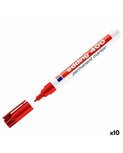 Permanenttimarkkeri Edding 400-02 Punainen (10 osaa)