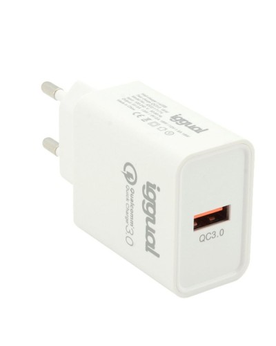Chargeur USB Mural iggual IGG317174 - Charge Rapide Smartphone/Tablette
