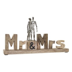Prydnadsfigur DKD Home Decor Mr & Mrs Silvrig Aluminium (51 x 7,5 x 28 cm)