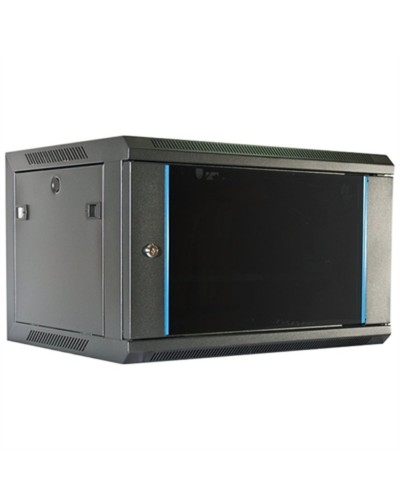 Armario Rack de Pared 6U 600x450mm 2LAN - Negro - Cableado y Networking
