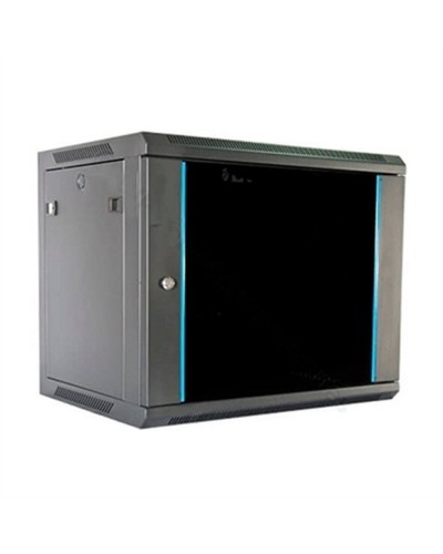 Seinäasennettava laitekaappi 2LAN 9U Musta