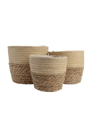 Set di 3 Cestini Decoris in Juta (20 x 20 x 17 cm): Eleganti e Pratici