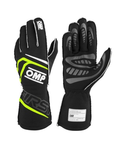Karting Gloves OMP MY2025 Gul Svart FIA 8856-2018