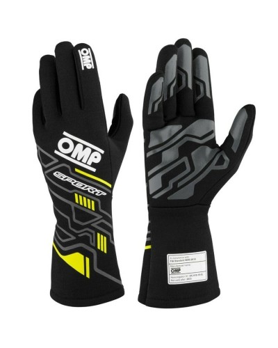 OMP Karting Gloves MY2025 Yellow Black FIA 8856-2018
