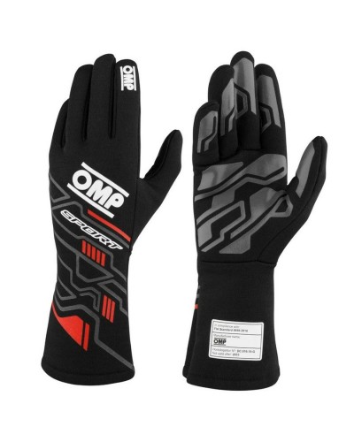 Karting Gloves OMP MY2025 Musta Punainen FIA 8856-2018