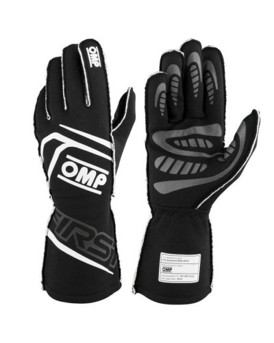 OMP Kart-Handschuhe MY2025 Schwarz FIA 8856-2018 Atmungsaktiv
