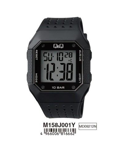 Q&Q Reloj de Hombre M158J001Y Digital Cronómetro Resistente al Agua
