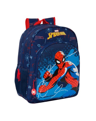 Koululaukku Spider-Man Neon Laivastonsininen 32 X 38 X 12 cm