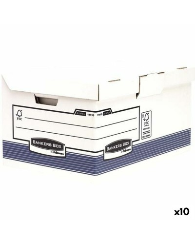 Fellowes Maxi Archive Box - 31x39x56cm - Blue/White - Set of 10 Pieces - Document Storage
