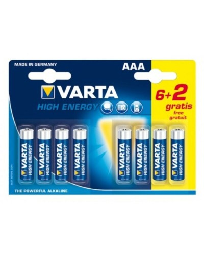 Varta High Energy AAA LR03 1.5V - Pilas Alcalinas (8 Unidades)
