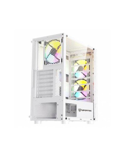 Case computer desktop ATX Nfortec NF-CS-CAELUM-WHITE Bianco