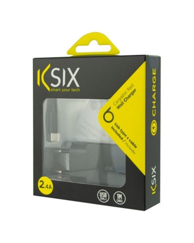 Cargador USB-C Rápido KSIX + Cable USB-A Negro - Carga Rápida
