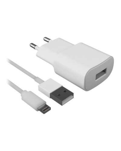 Chargeur MFI Contact + Câble Lightning 2.1A Apple - Blanc
