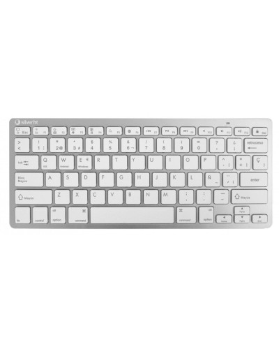 Tastiera Wireless Silver HT Colors Edition Bianca QWERTY Spagnolo - Ergonomica & Portatile

