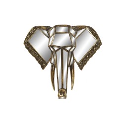 DKD Home Decor Wandspiegel in Elefantenform aus goldfarbenem Harz (41 x 11 x 38 cm) - Innendekoration
