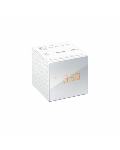 Radio Réveil Sony ICFC1W LED Numérique Blanc | Tuner FM, Fonction Snooze, Affichage Clair

