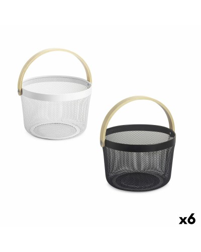 Multifunktionell korg Confortime Metall Trä 25,5 x 17,5 cm (6 antal)