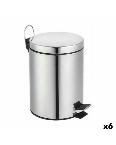 Poubelle à Pédale Confortime Argentée, 7 Litres (6 Pièces)
