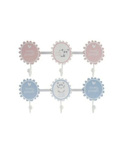 Wall mounted coat hanger DKD Home Decor Puu Metalli Pandakarhu (40 x 4 x 16 cm) (2 pcs)