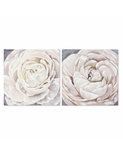 Maalaus DKD Home Decor Kukka (80 x 3 x 80 cm) (2 osaa)