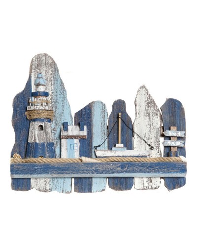 Seinäkoriste DKD Home Decor Ajovalo Välimeren Kuusi (36.5 x 6.5 x 29.5 cm)