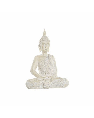 Prydnadsfigur DKD Home Decor Buddha Vit Harts (30 x 17 x 41 cm)