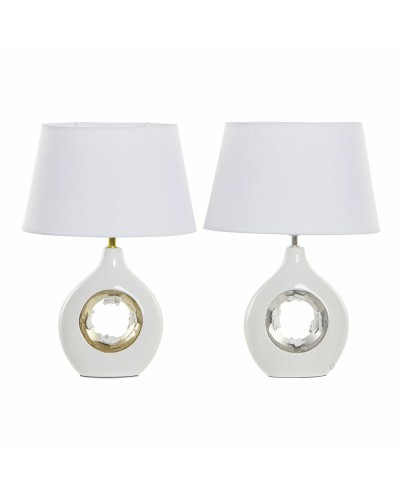 Shabby Chic Tischlampe versilbert und goldfarben DKD Home Decor S3020750, 31x21x45 cm, 2 Stück, 220 V 50 W
