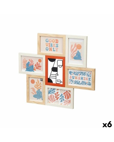 Cadre Photo GiftDecor Multicolore (Métal et Bois MDF), Lot de 6
