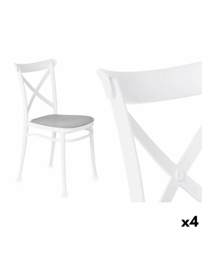 Chaise de Jardin Ibergarden PC-175 | Blanc Gris | Lot de 4
