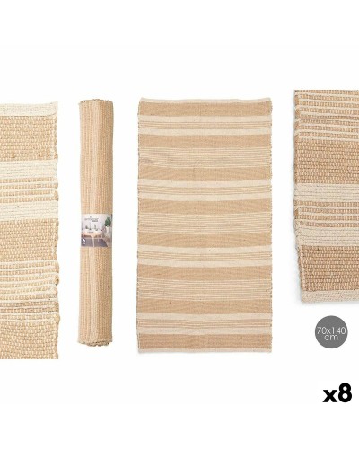 Tapis GiftDecor Blanc Marron 70 x 140 cm | Lot de 8

