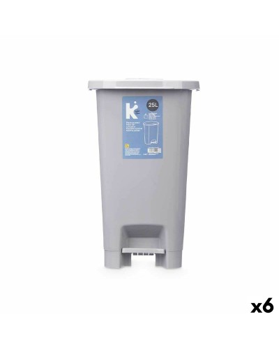 Pedal Bin ABK-142 Grey 25L for Household Waste (Pack of 6)
