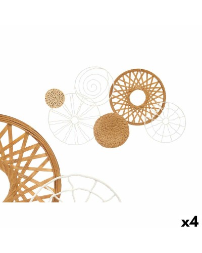 Decorazione da Parete GiftDecor (4pz) - Metallo Bianco/Marrone - 71,1 x 3,8 x 42,5 cm