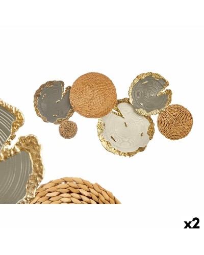 Wanddecoratie GiftDecor 23SMB1538 Wit Bruin Grijs Metaal 89,5 x 5,1 x 48,3 cm (2 Stuks)