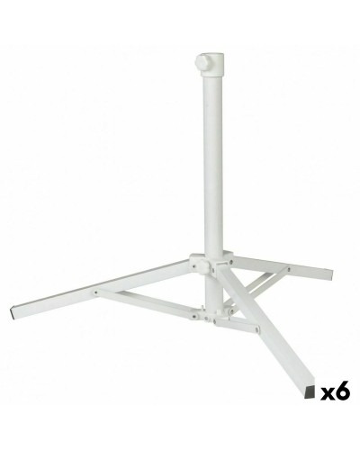 Base de Parasol Aktive Blanche en Métal, 61 x 49,5 x 61 cm pour Terrasses et Jardins (Lot de 6)
