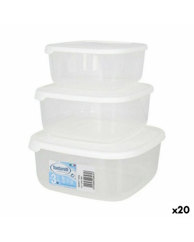 Lunchlådor, set 3 Tontarelli Family Vit 20 x 20 x 9,4 cm (20 antal)