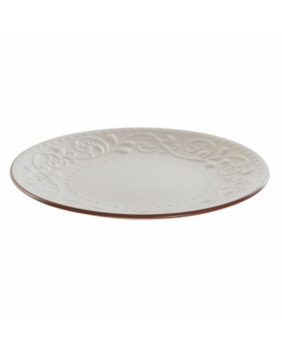 Flacher Teller DKD Home Decor Steingut Beige Braun (21x21 cm)
