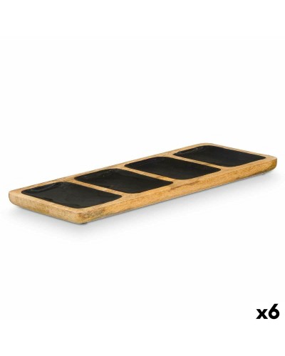 6-Piece Tray GiftDecor MALI-941B Black 46 x 3 x 17 cm
