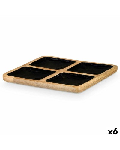 Plateau à sucre GiftDecor MALI-991B Noir, 6x 31x3x31 cm
