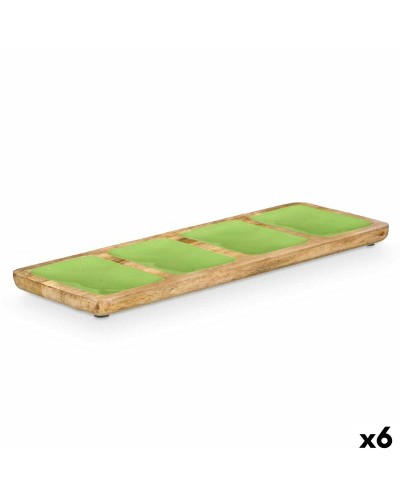 Compartmentalized Tray GiftDecor MALI-941 Green 6 Pieces - 46x3x17 cm
