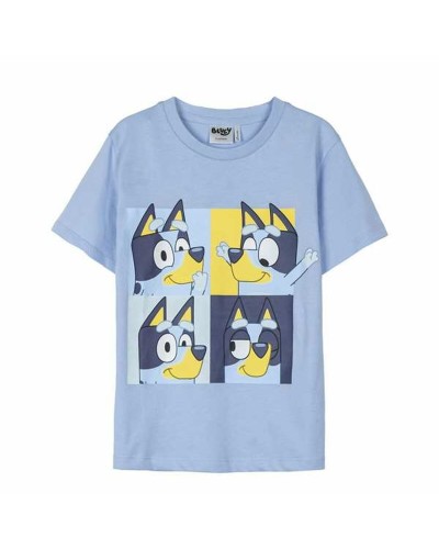 Bluey Boys' Short Sleeve T-Shirt - Blue Cotton, Available Sizes
